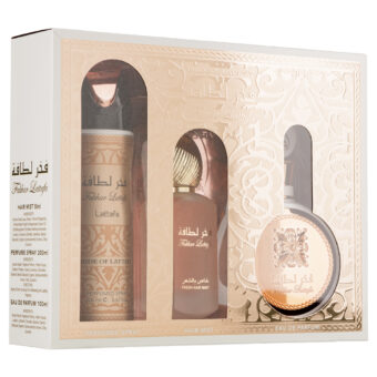 (plu01705) - Set Cadou Fakhar Woman Apa de Parfum 100ml + Parfum pentru par 50ml + Deo Spray 200ml, Lattafa (plu01705) - Set Cadou Fakhar Woman Apa de Parfum 100ml + Parfum pentru par 50ml + Deo Spray 200ml, Lattafa