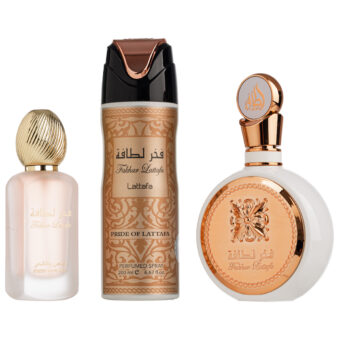 (plu01705) - Set Cadou Fakhar Woman Apa de Parfum 100ml + Parfum pentru par 50ml + Deo Spray 200ml, Lattafa (plu01705) - Set Cadou Fakhar Woman Apa de Parfum 100ml + Parfum pentru par 50ml + Deo Spray 200ml, Lattafa