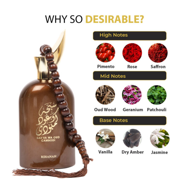(plu05415) - Apa de Parfum Sab'ha Wa Oud Cambodi, Rihanah, Barbati - 100ml