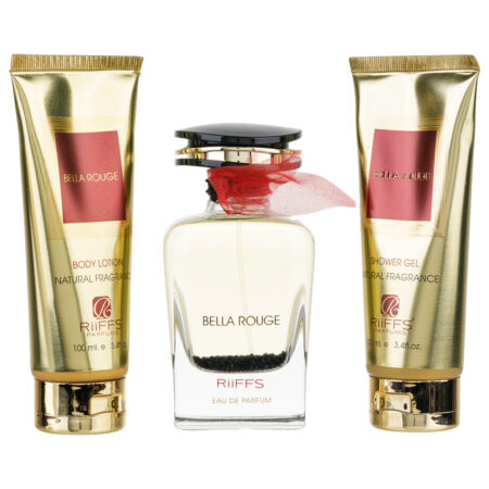 (plu00093) - Set Cadou Bella Rouge Apa de Parfum 100ml + Gel De Dus 100ml + Lotiune de corp 100ml, Riiffs
