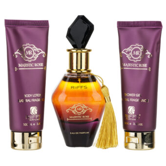 (plu00053) - Set Cadou Majestic Rose Apa de Parfum 100ml + Gel De Dus 100ml + Lotiune de corp 100ml, Riiffs
