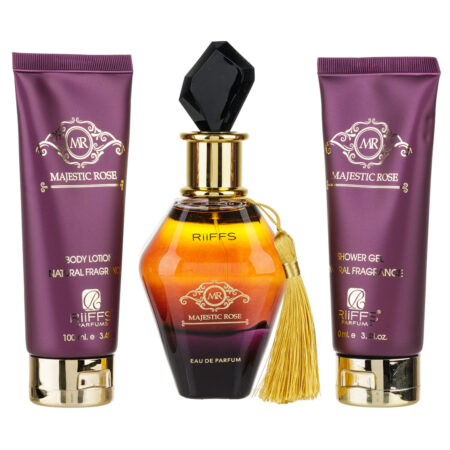 (plu00053) - Set Cadou Majestic Rose Apa de Parfum 100ml + Gel De Dus 100ml + Lotiune de corp 100ml, Riiffs