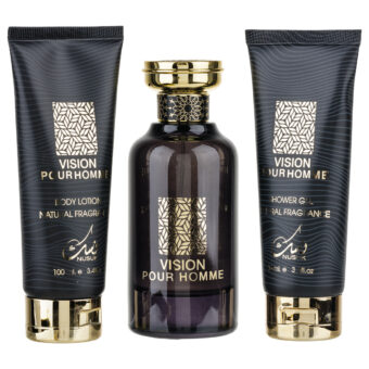 (plu00001) - Set Cadou Vision Pour Homme Apa de Parfum 100ml + Gel De Dus 100ml + Lotiune de corp 100ml, Nusuk